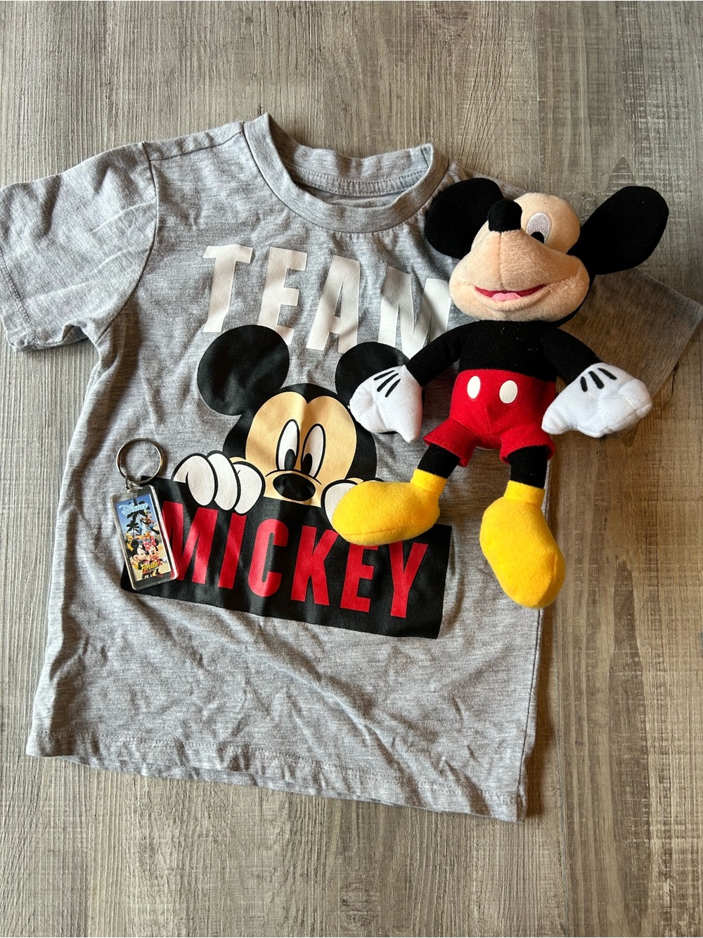 Disney Mickey Mouse Bundle • 4/5 Top, Plush + Keychain